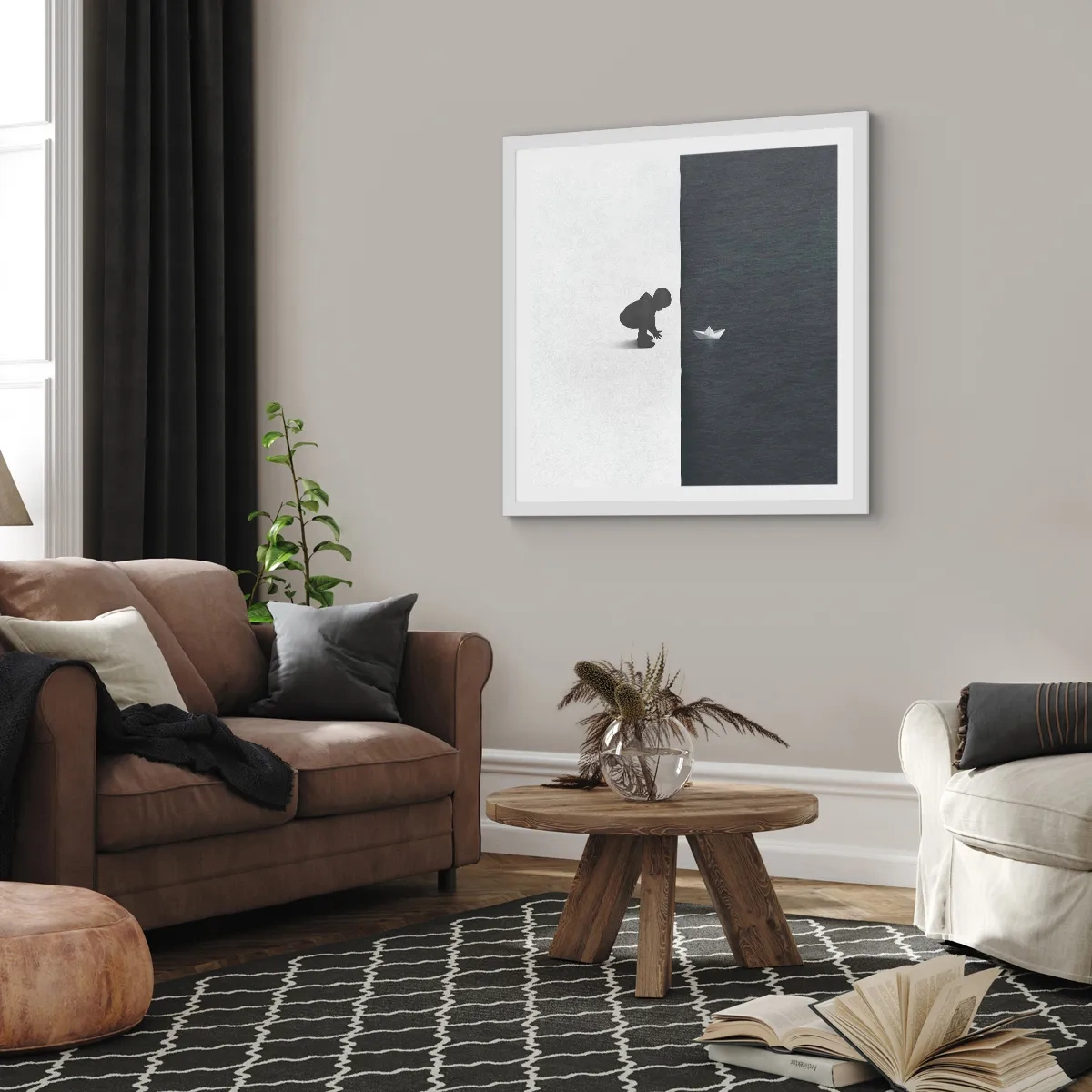 Poster in cornice bianca - La grande spedizione - 60x60 cm
