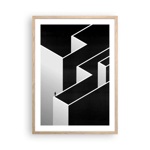 Poster in cornice rovere chiaro - Solitudine al vertice - 50x70 cm