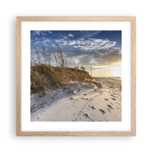 Poster in cornice rovere chiaro - Invito a passeggiare - 40x40 cm