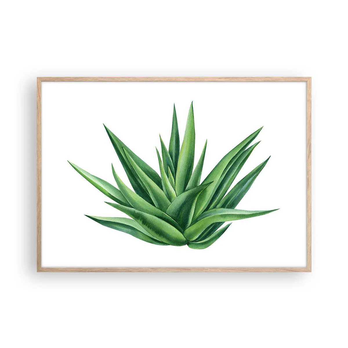 Poster in cornice rovere chiaro - Verde - forza - vita - 100x70 cm
