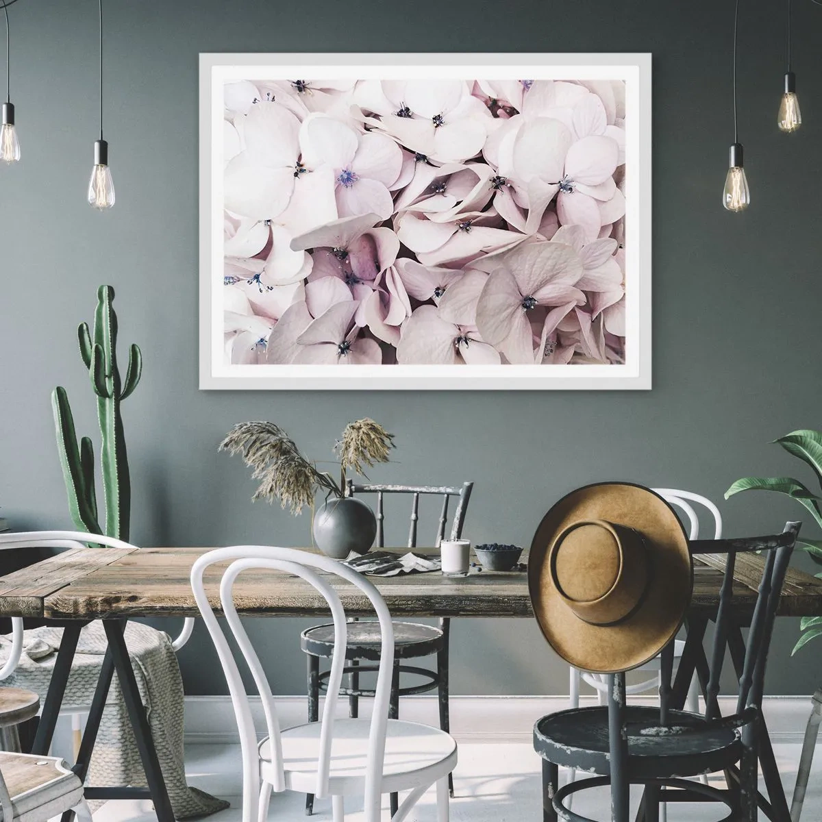 Poster in cornice bianca - Un'alluvione di fiori - 40x30 cm