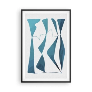 Poster in cornice nera - Astrazione: legame turchese - 61x91 cm