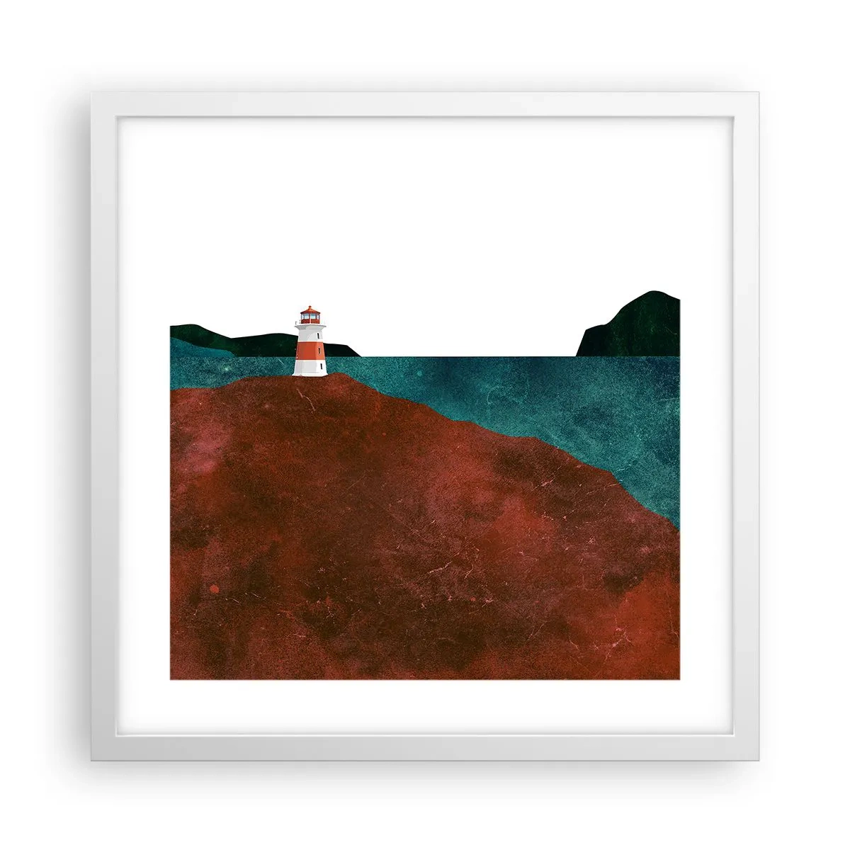 Poster in cornice bianca - Contemplando il mare - 40x40 cm