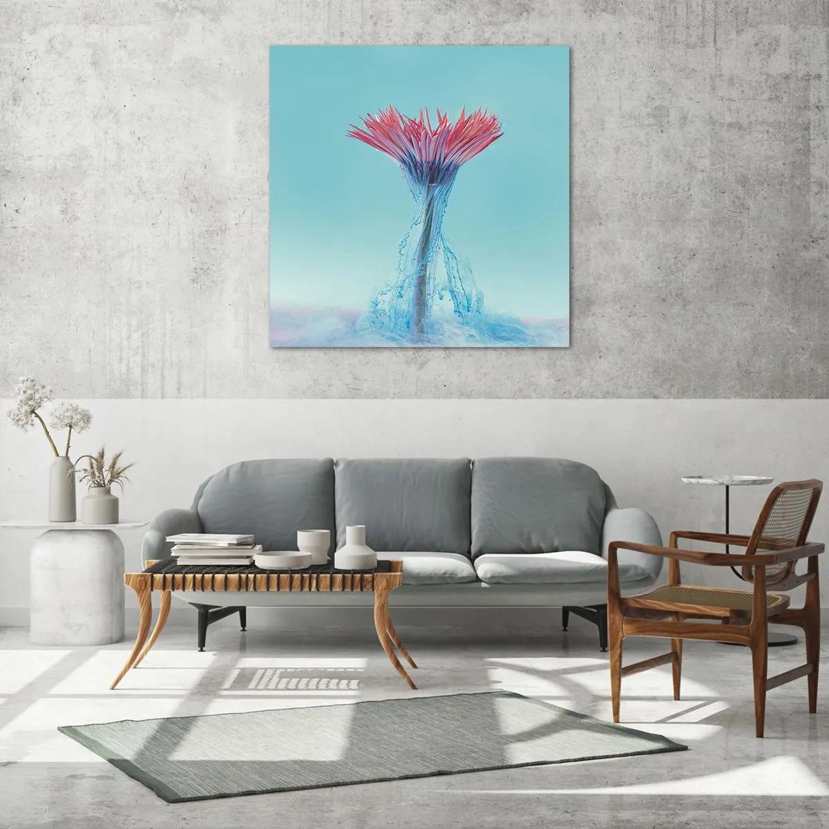 Quadro su vetro - L'abbraccio che ravviva - 40x40 cm