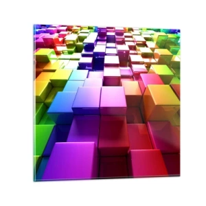 Quadro su vetro - Op Art insieme in squadra - 30x30 cm