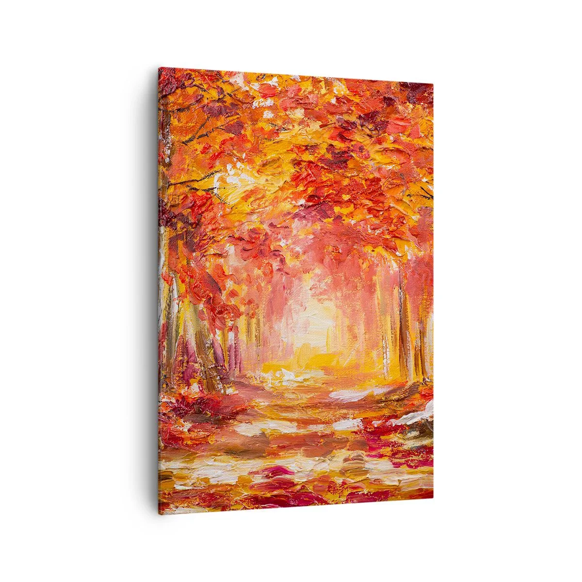 Quadro su tela - Stampe su Tela - Foresta autunnale nei toni del rame e dell'oro - 70x100cm - Foresta di rame - Decorazione murale moderna per soggiorno e camera da letto ARTTOR