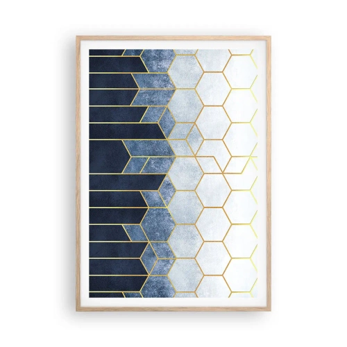 Poster in cornice rovere chiaro - Composizione a ritmo sincopato - 70x100 cm