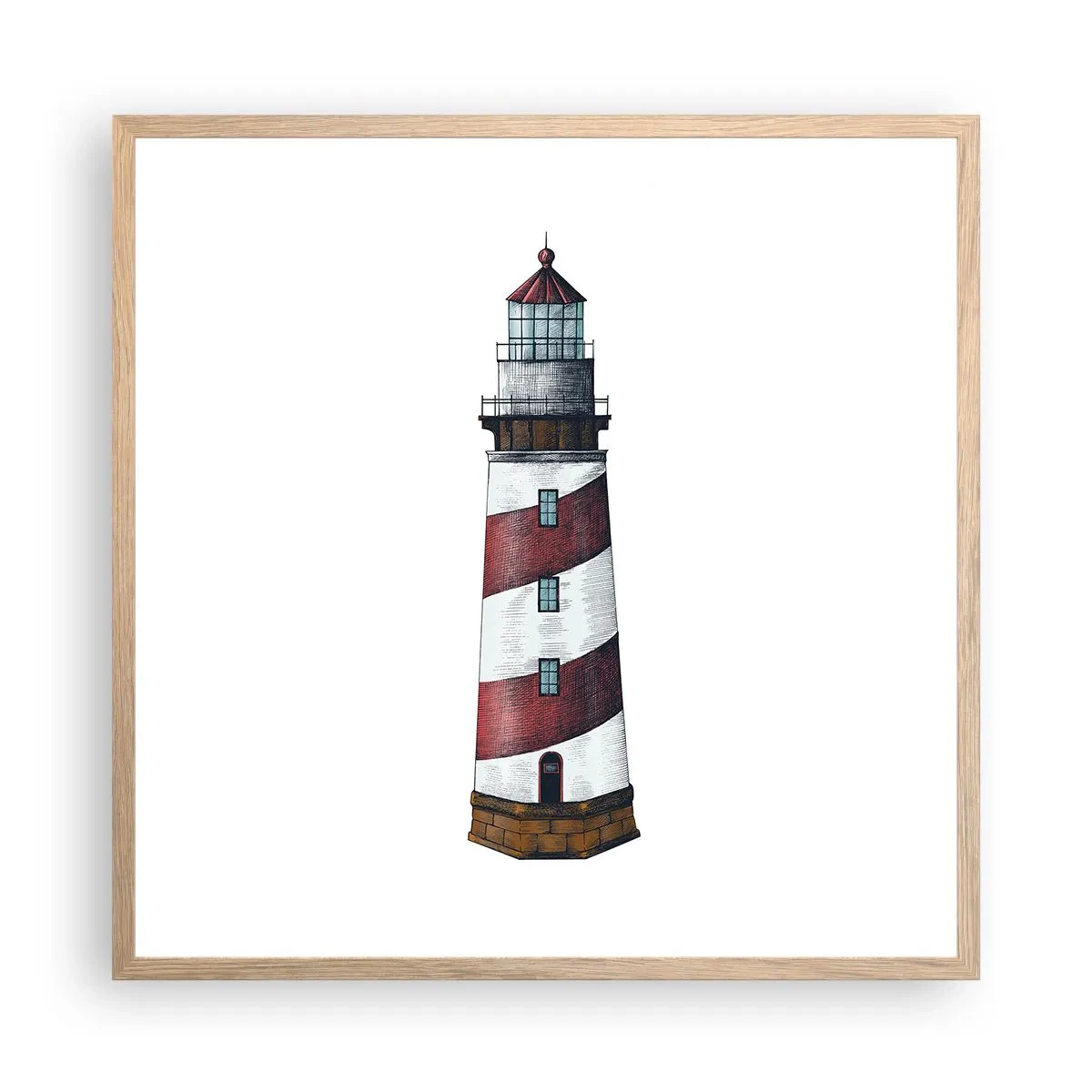 Poster in cornice rovere chiaro - Sempre di guardia - 60x60 cm