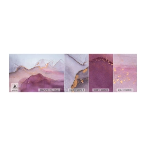 Campione di Fotomurale Adesivo Deluxe Sticker - Onde di lilla e viola - Astrazione, Pezzo, Arte Moderna. - 100x30 cm