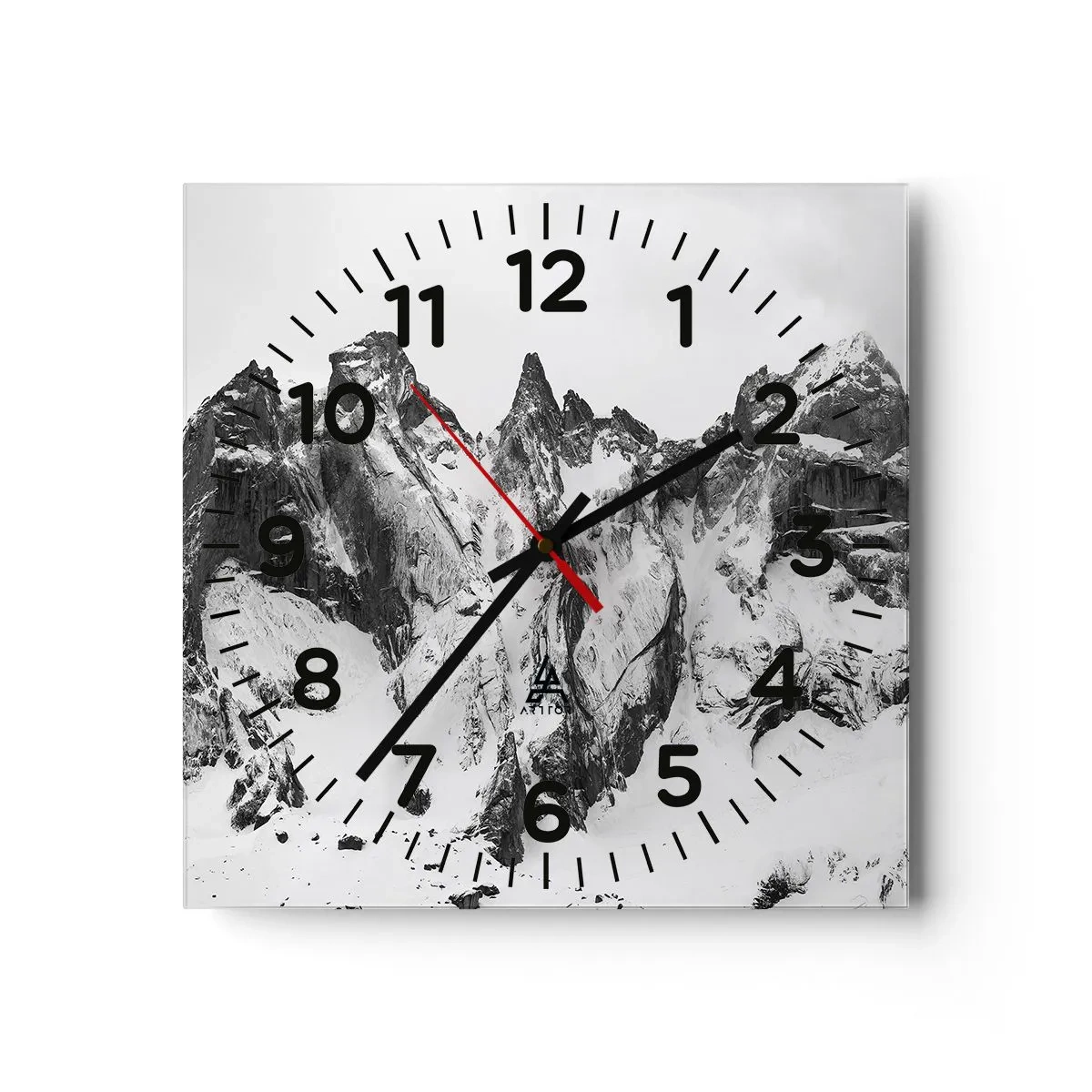 Orologio da parete - Orologio in Vetro - Cresta minacciosa di granito - 40x40 cm