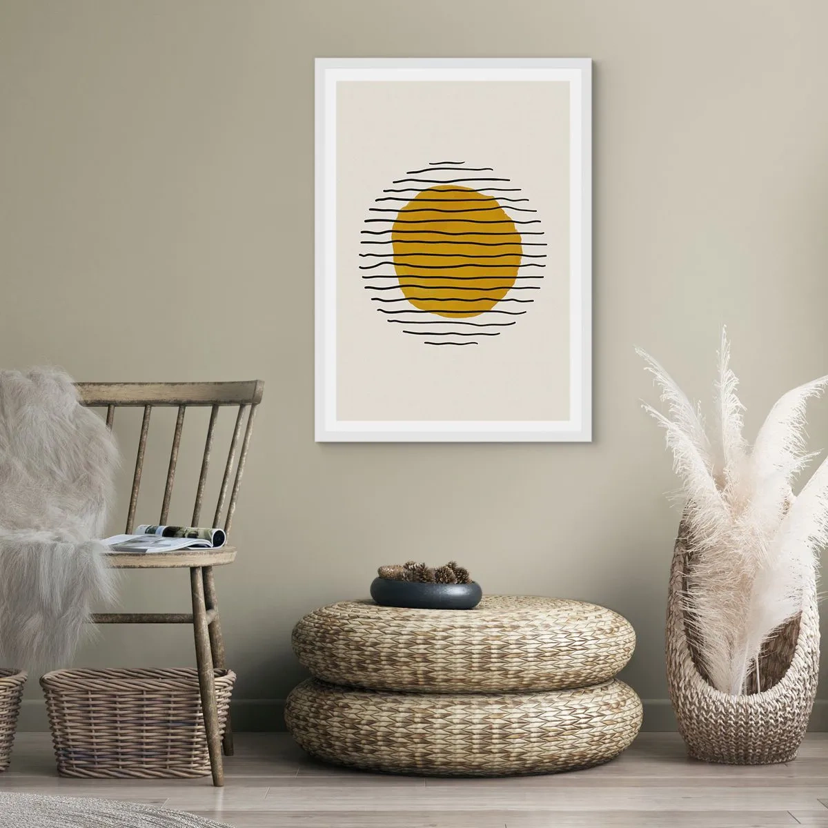 Poster in cornice bianca - Astrazione fremente di calore - 30x40 cm