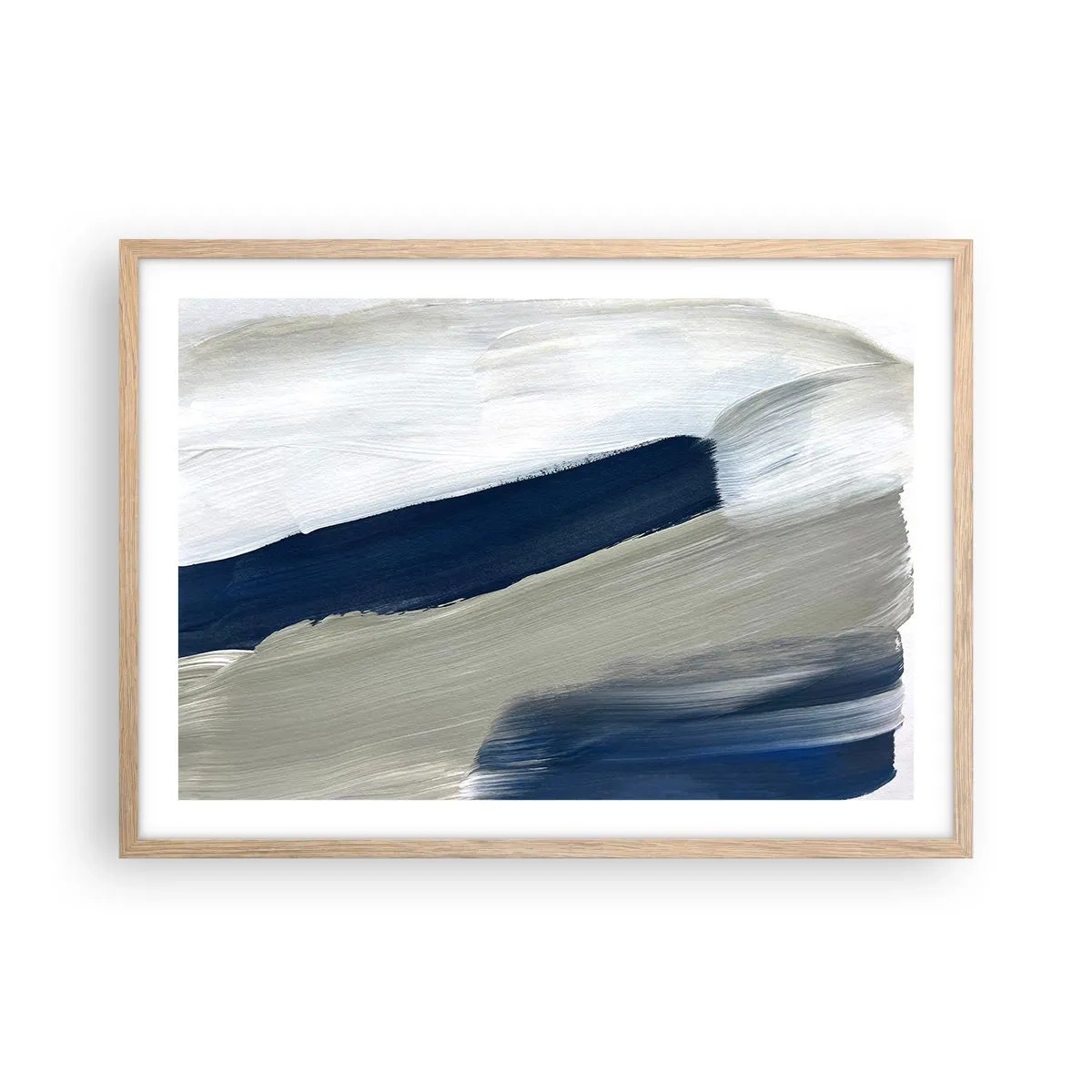 Poster in cornice rovere chiaro - Incontro con il bianco - 70x50 cm