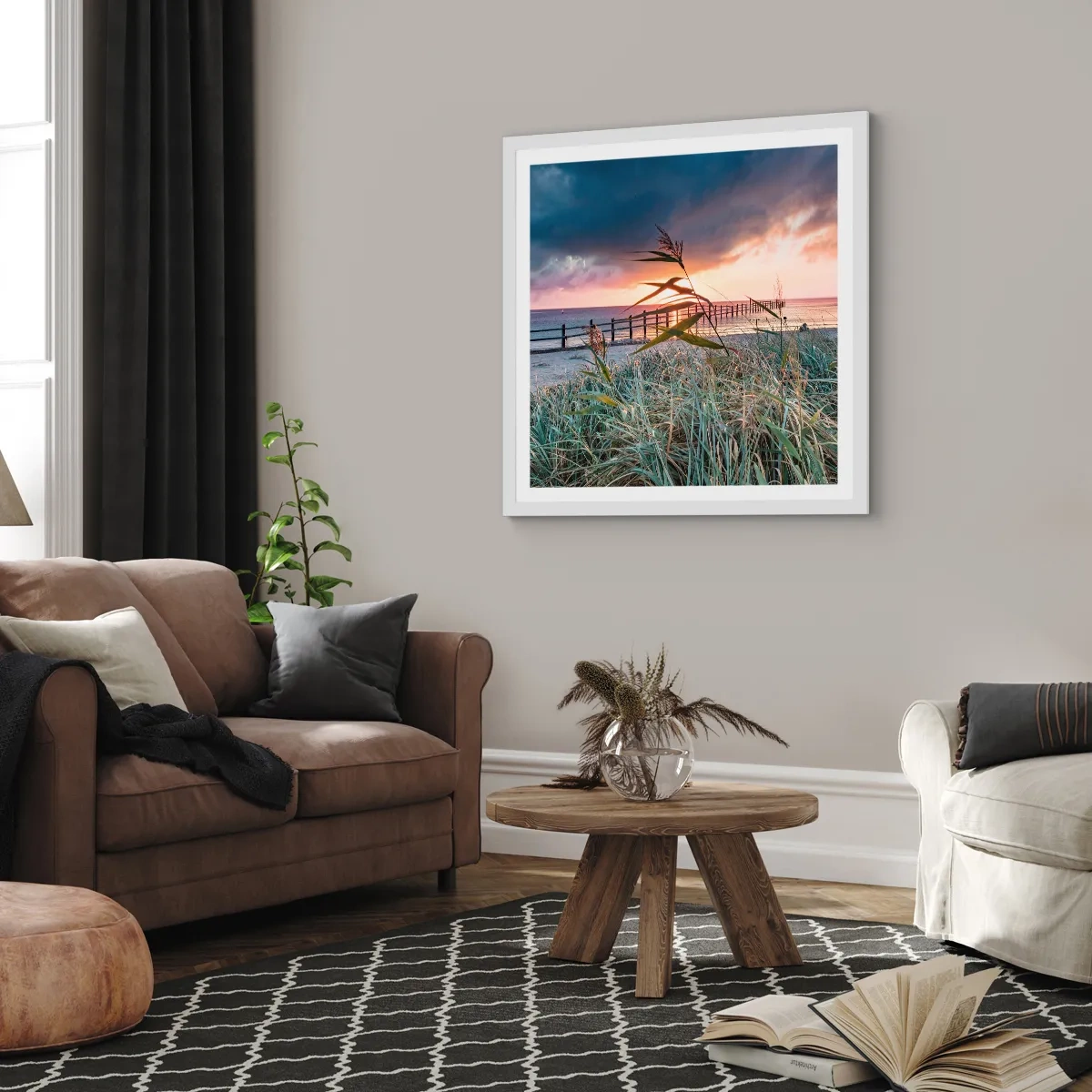 Poster in cornice bianca - Non andrà via col vento - 30x30 cm