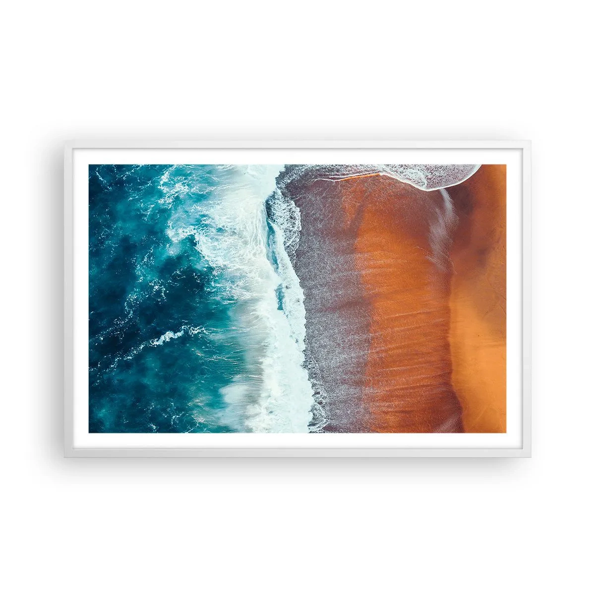 Poster in cornice bianca - Il tocco dell'oceano - 91x61 cm