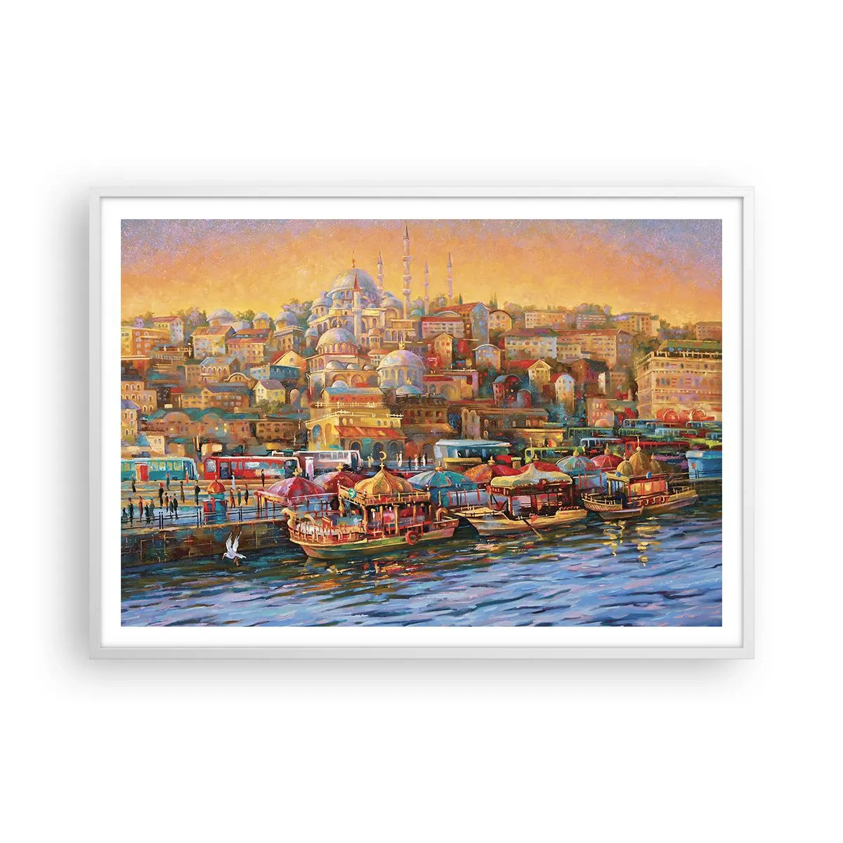 Poster in cornice bianca - Racconto da Istanbul - 100x70 cm