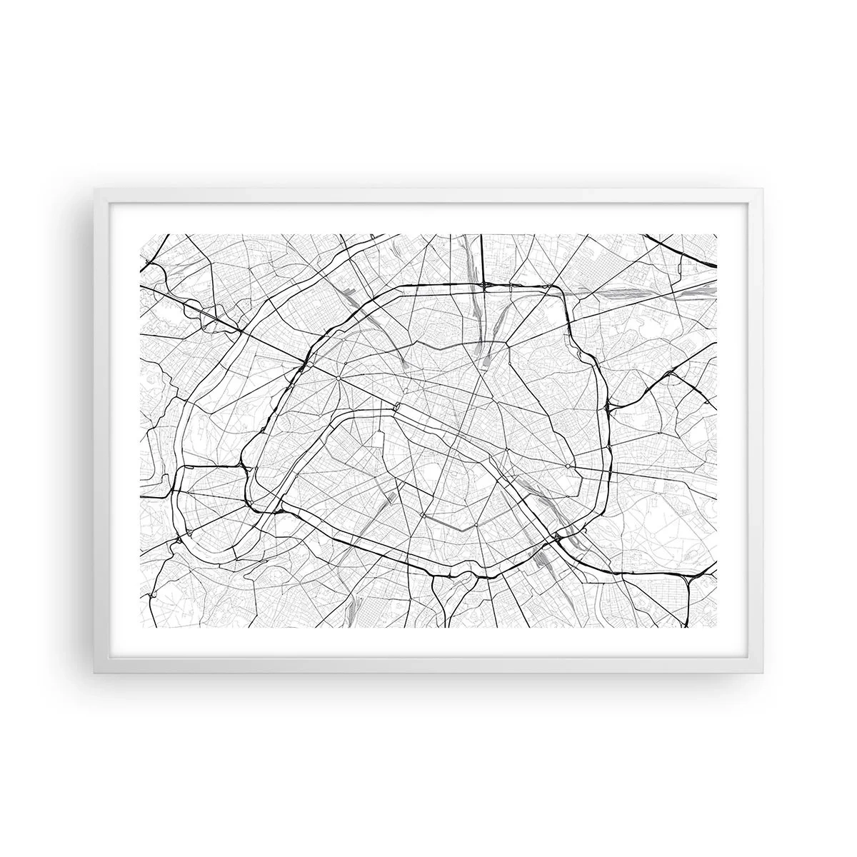 Poster in cornice bianca - Il fiore di Parigi - 70x50 cm