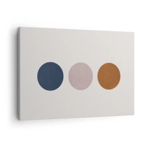 Quadro su tela - Stampe su Tela - Una composizione minimalista con tre cerchi colorati - 70x50cm - Simbolo di perfezione - Decorazione murale moderna per soggiorno e camera da letto ARTTOR