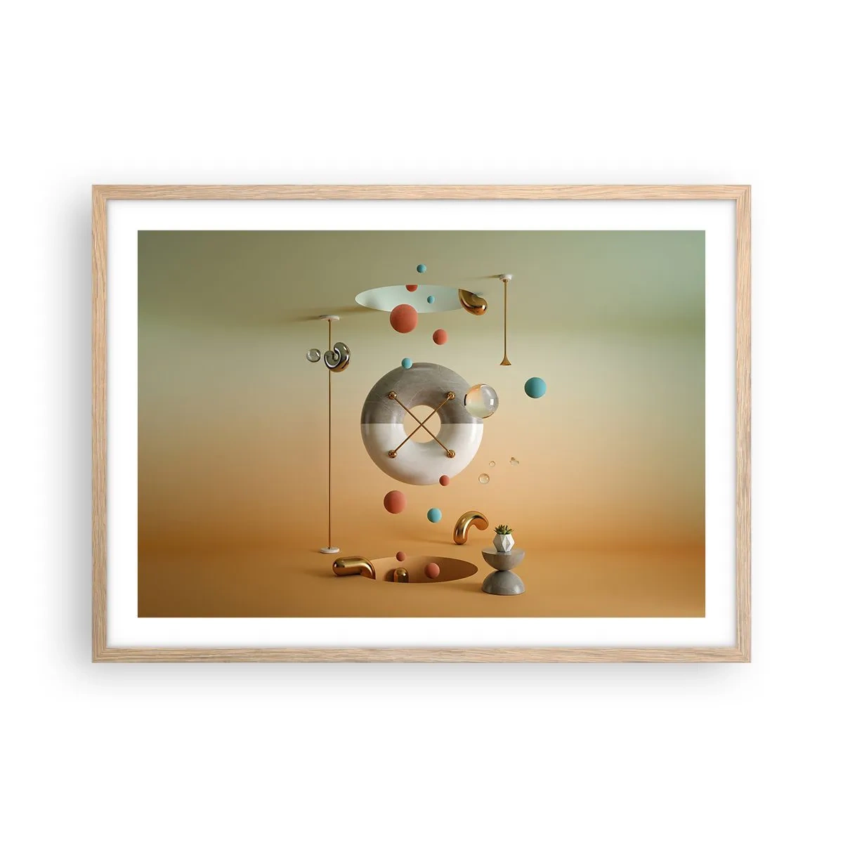 Poster in cornice rovere chiaro - Tutto può succedere - 70x50 cm