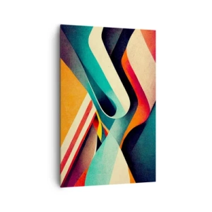 Quadro su tela - Stampe su Tela - Onde astratte colorate in una composizione dinamica - 80x120cm - Composizione intensa - Decorazione murale moderna per soggiorno e camera da letto ARTTOR