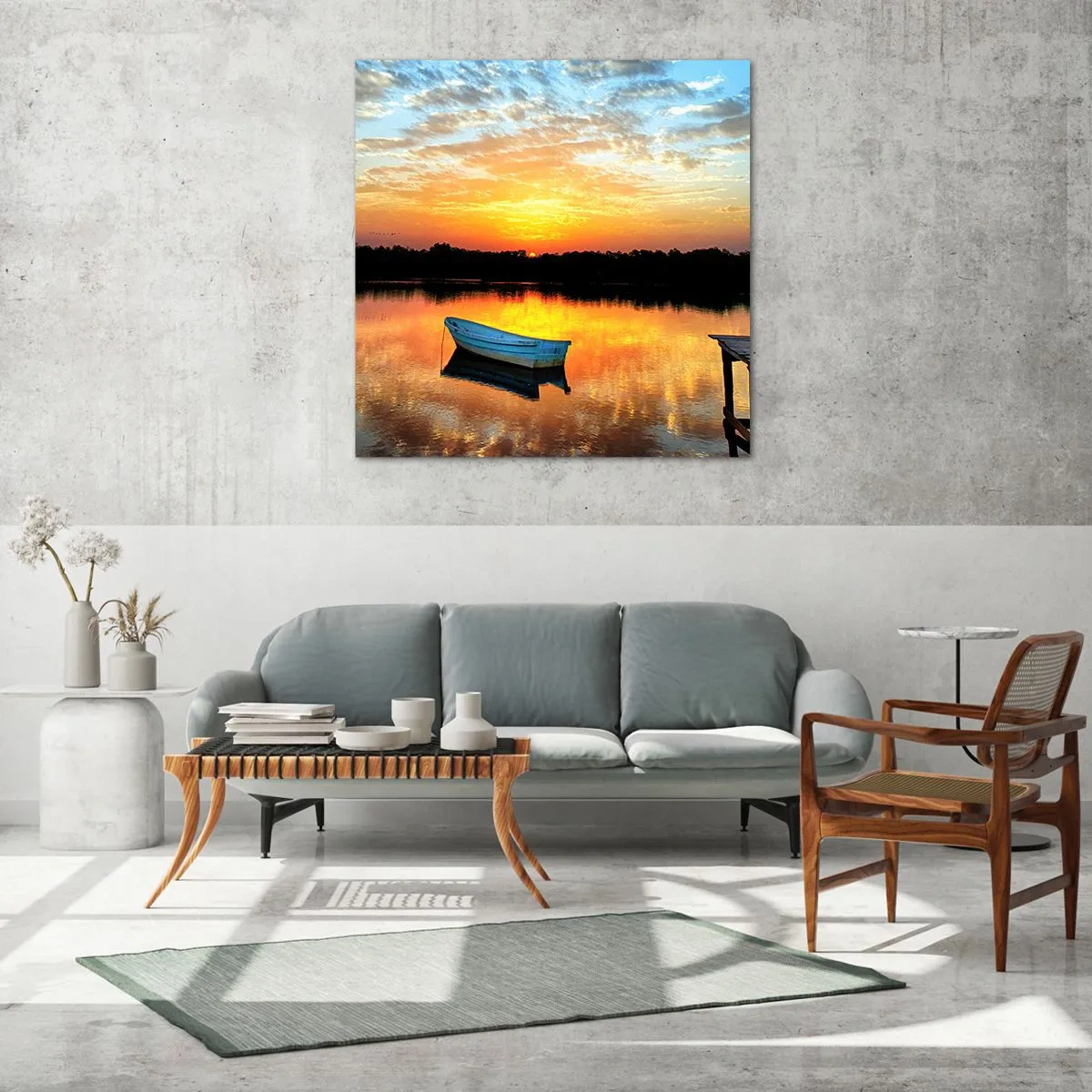 Quadro su vetro - Guarda, ascolta, medita - 60x60 cm