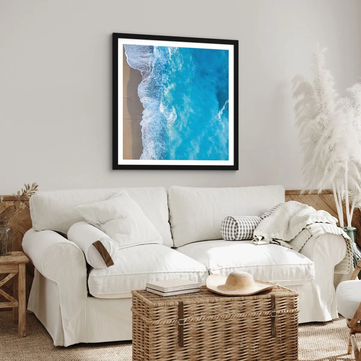 Poster in cornice nera - La forza del blu - 30x30 cm