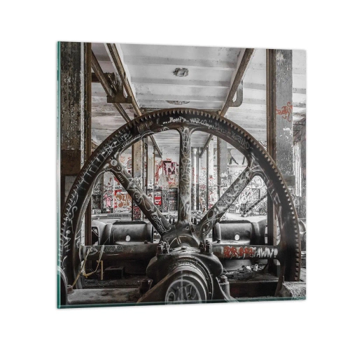 Quadro su vetro - La vita segreta della fabbrica - 40x40 cm
