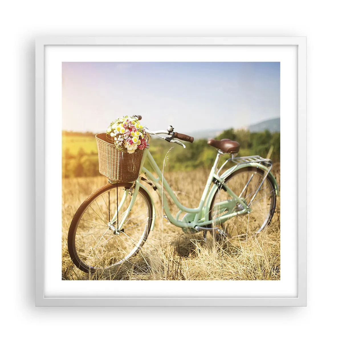 Poster in cornice bianca - Resto qui un attimo - 50x50 cm