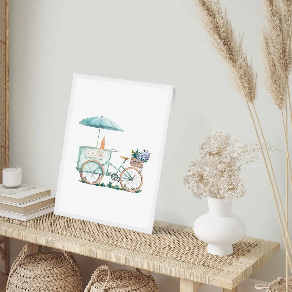 Poster in cornice bianca - Dolce ricordo d'estate - 40x50 cm