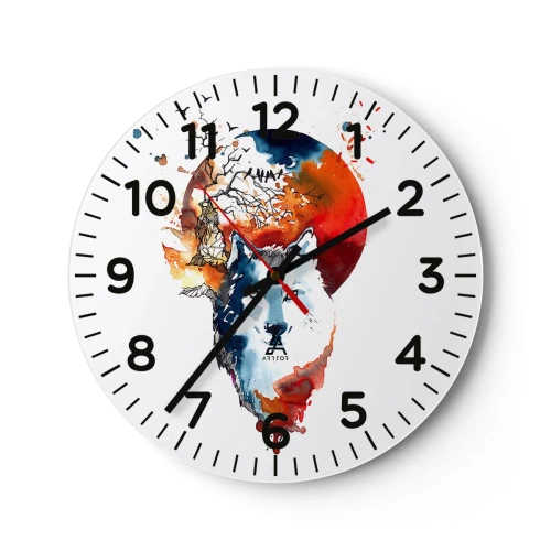 Orologio da parete - Orologio in Vetro - Naso a naso con la notte - 40x40 cm