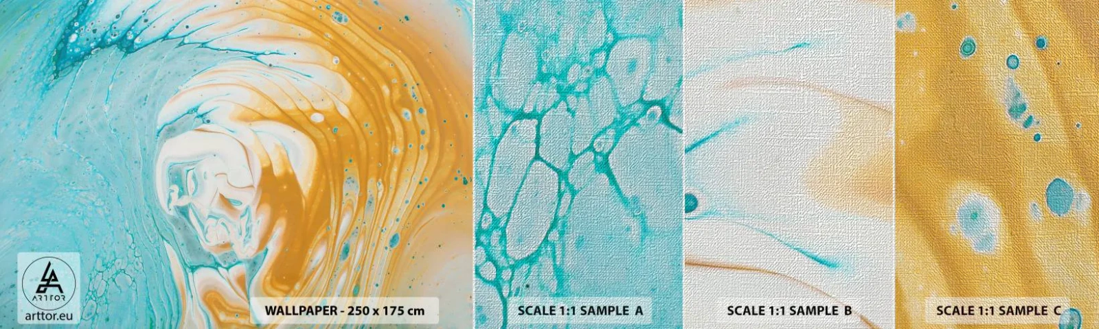 Campione di Fotomurale Premium Canvas - Vortice pastello - Astrazione, Pezzo, Arte Moderna - 100x30 cm