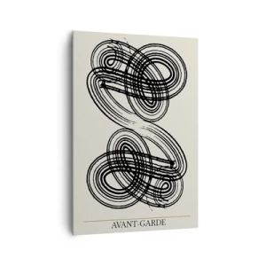 Quadro su tela - Stampe su Tela - Linee nere astratte su sfondo chiaro in stile avanguardista. - 70x100cm - In tutta spontaneità - Decorazione murale moderna per soggiorno e camera da letto ARTTOR