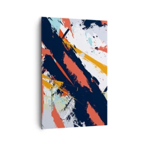 Quadro su tela - Stampe su Tela - Pennellate astratte in colori vivaci - 80x120cm - Composizione dinamica - Decorazione murale moderna per soggiorno e camera da letto ARTTOR