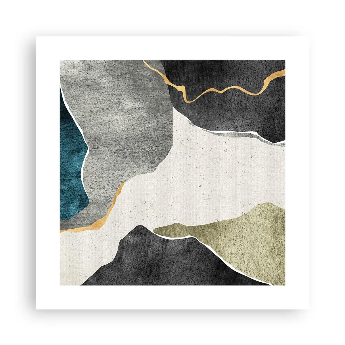 Poster - Composizione mosaico con filo d'oro - 40x40 cm