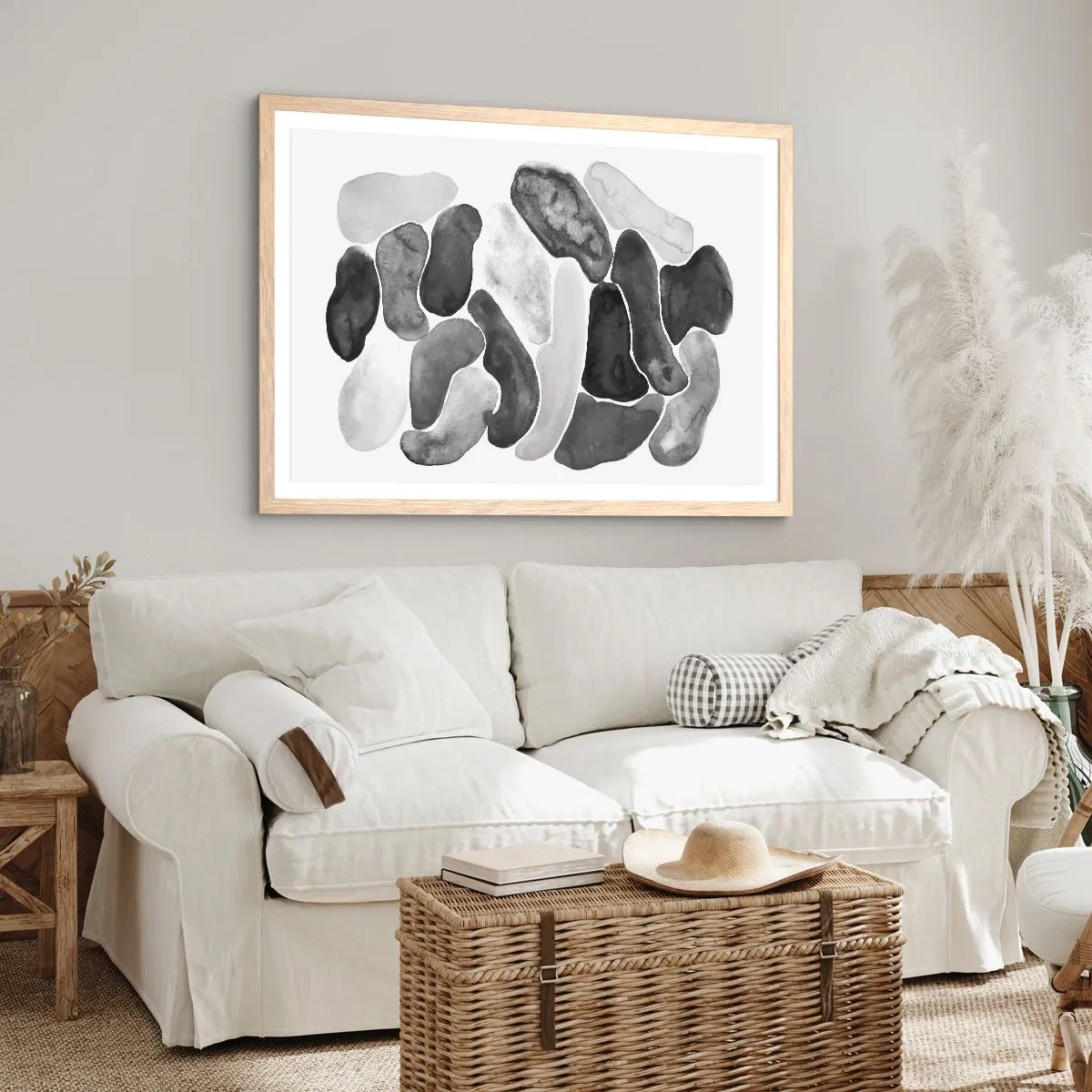 Poster in cornice rovere chiaro - Astrazione rocciosa - 40x30 cm