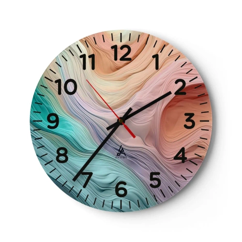 Orologio da parete - Orologio in Vetro - Onda arcobaleno - 40x40 cm
