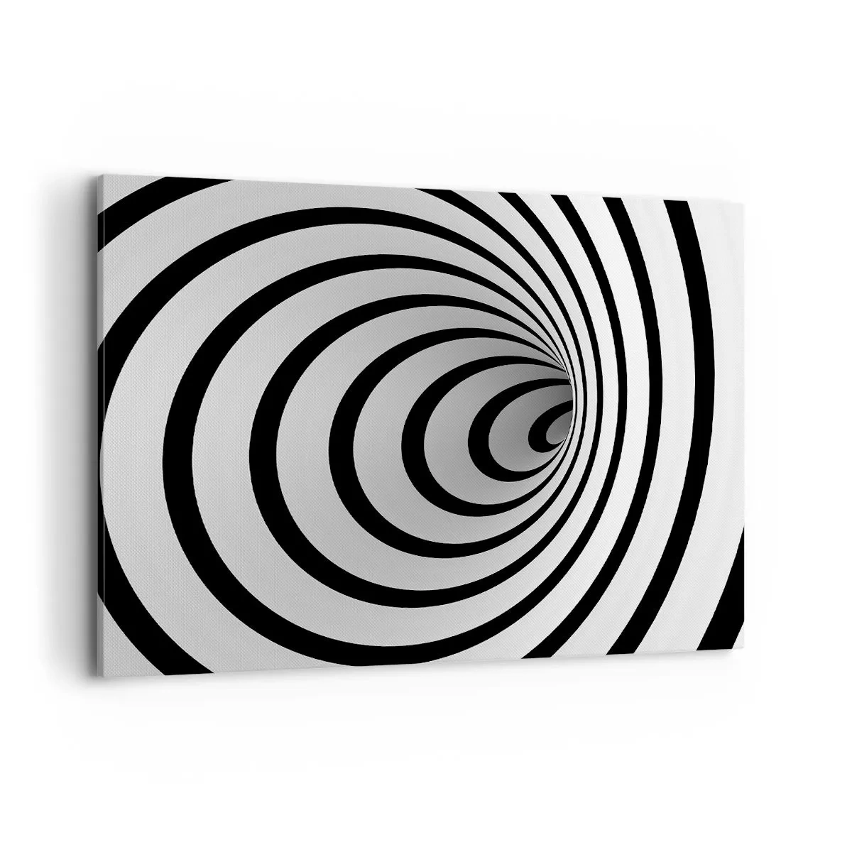 Quadro su tela - Stampe su Tela - Una spirale in bianco e nero che crea un effetto ipnotico - 100x70cm - Anche tu non riesci a resistere? - Decorazione murale moderna per soggiorno e camera da letto ARTTOR