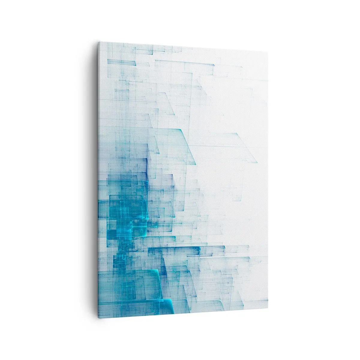 Quadro su tela - Stampe su Tela - Forme geometriche astratte nelle tonalità del blu - 70x100cm - E lo spazio fu - Decorazione murale moderna per soggiorno e camera da letto ARTTOR