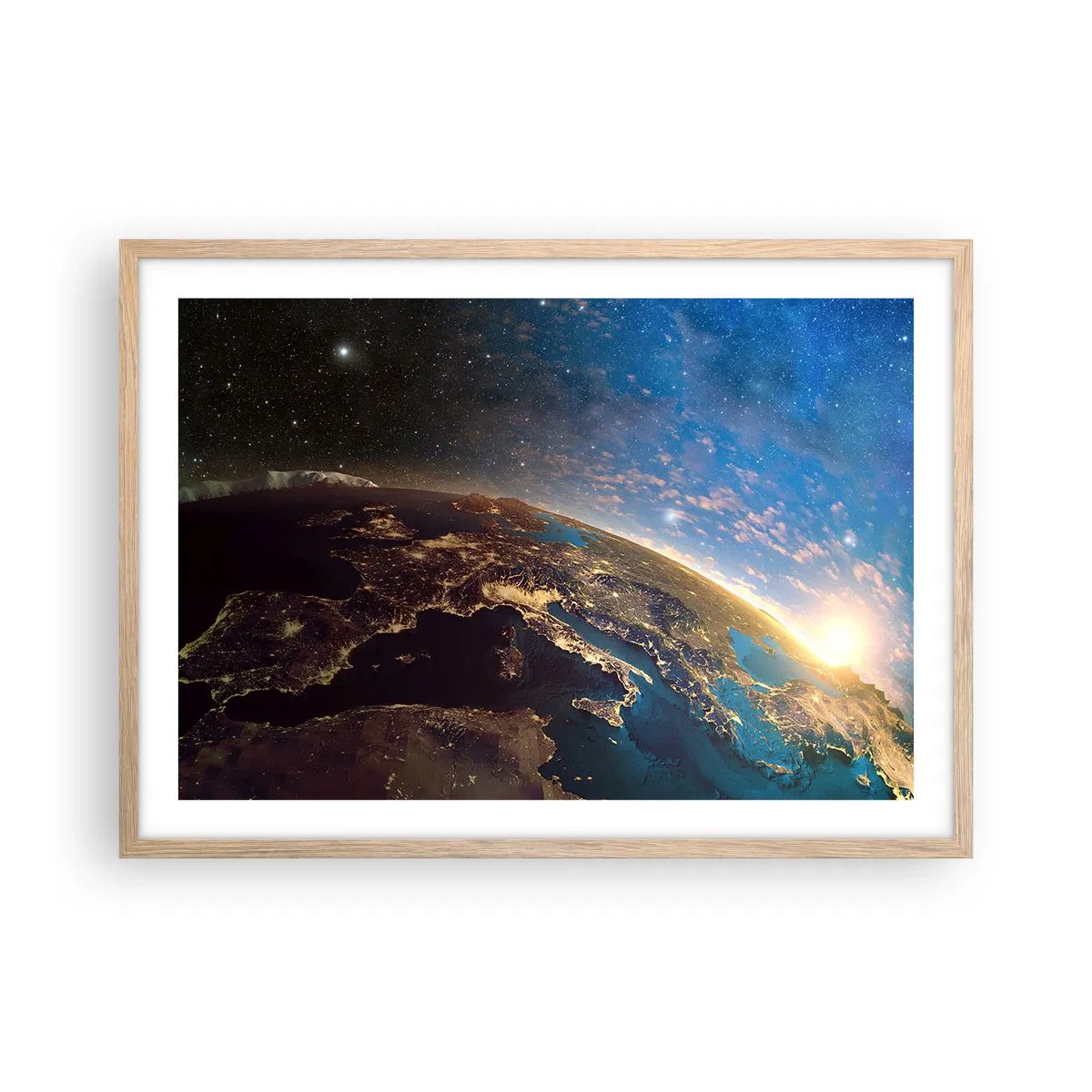 Poster in cornice rovere chiaro - Guardiamoci da lontano - 70x50 cm