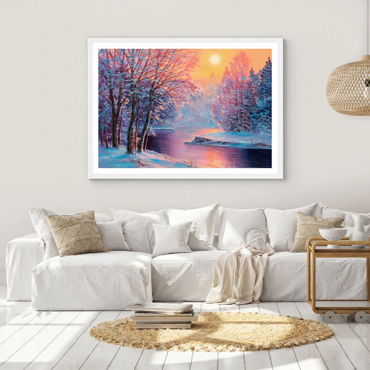 Poster in cornice bianca - I colori dell'inverno - 70x50 cm