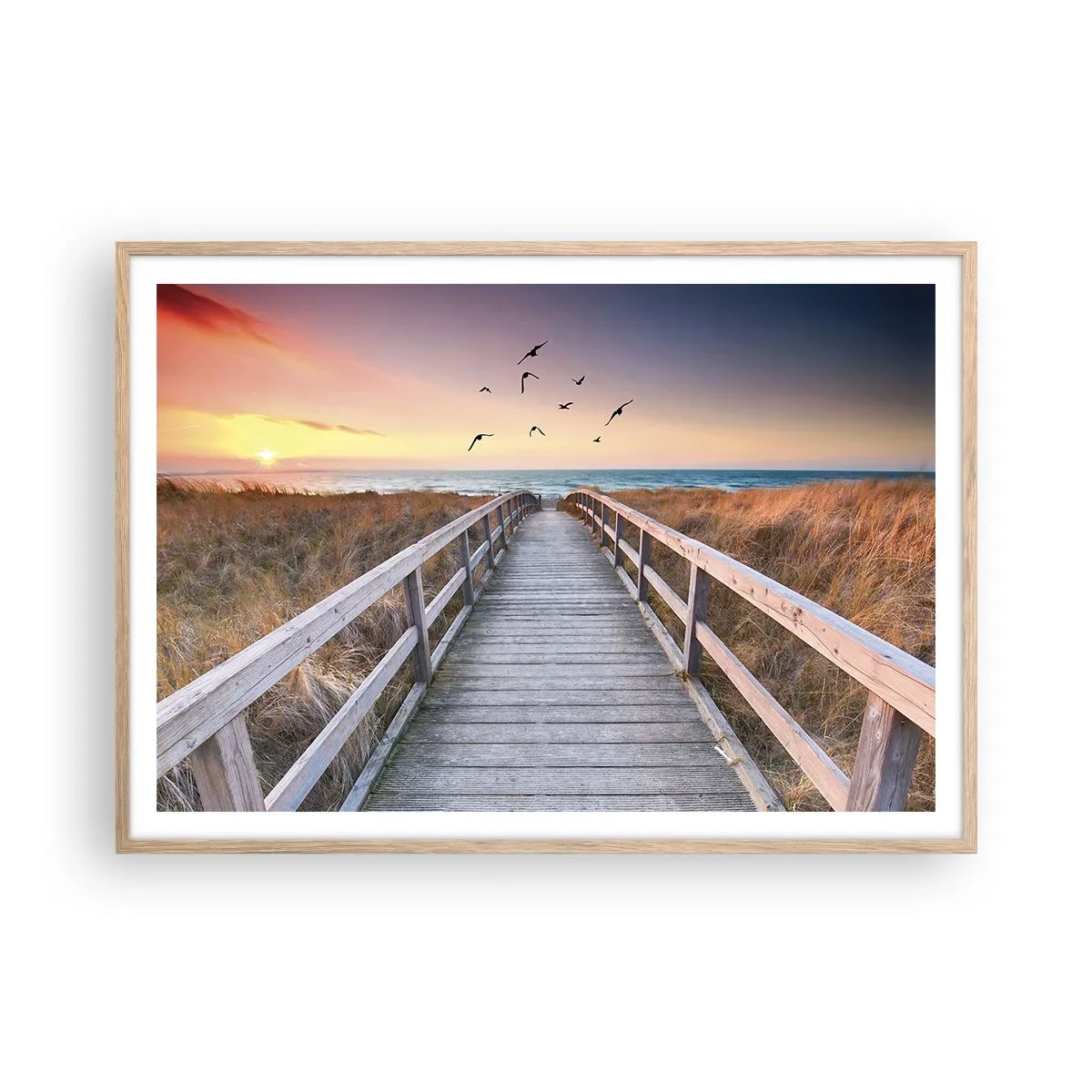 Poster in cornice rovere chiaro - Spazio per volare - 100x70 cm