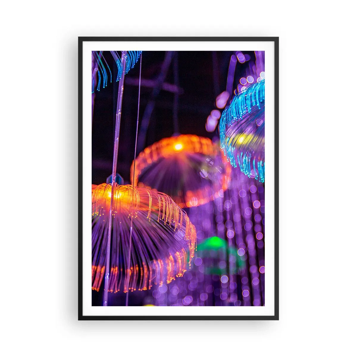 Poster in cornice nera - Fontane di luce - 70x100 cm