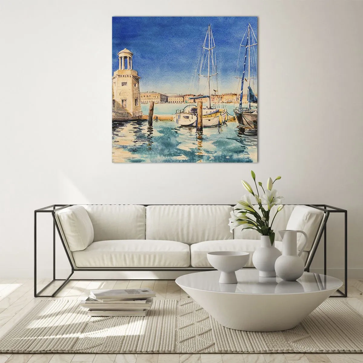 Quadro su vetro - La laguna assolata - 60x60 cm
