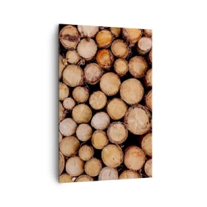 Quadro su tela - Stampe su Tela - Mucchi di tronchi d'albero abbattuti disposti in armonia - 80x120cm - Nuovo inizio - Decorazione murale moderna per soggiorno e camera da letto ARTTOR