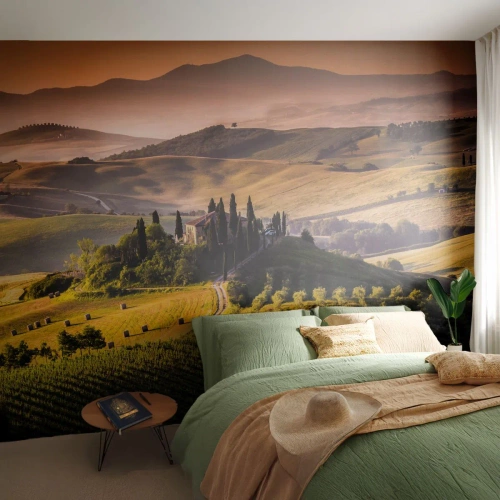 Fotomurali Premium Canvas - Arcadia: paesaggio toscano - Paesaggio, Toscana, Vigneti - 500x350 cm