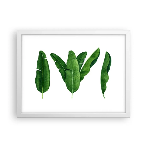 Poster in cornice bianca - Simmetria verde - 40x30 cm