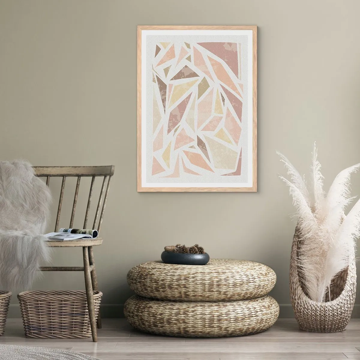 Poster in cornice rovere chiaro - Composizione da vetrata - 70x100 cm