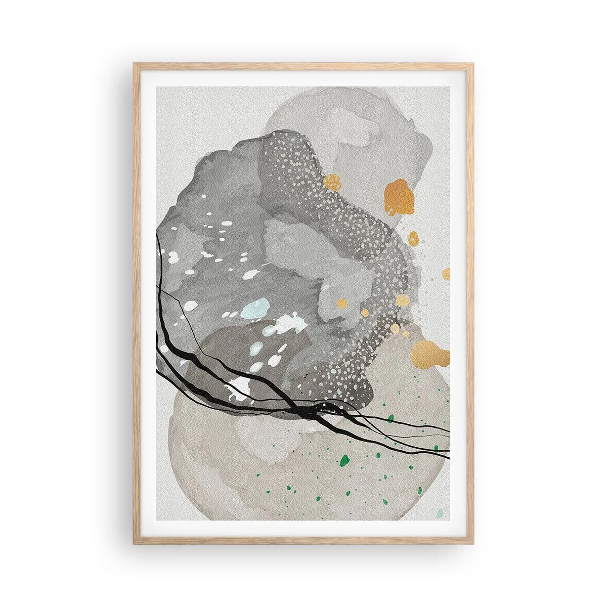 Poster in cornice rovere chiaro - Composizione organica - 70x100 cm