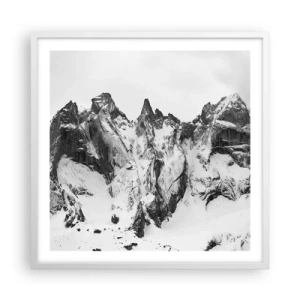 Poster in cornice bianca - Cresta minacciosa di granito - 60x60 cm