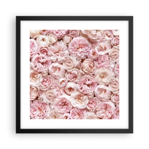 Poster in cornice nera - Coperto di rose - 40x40 cm