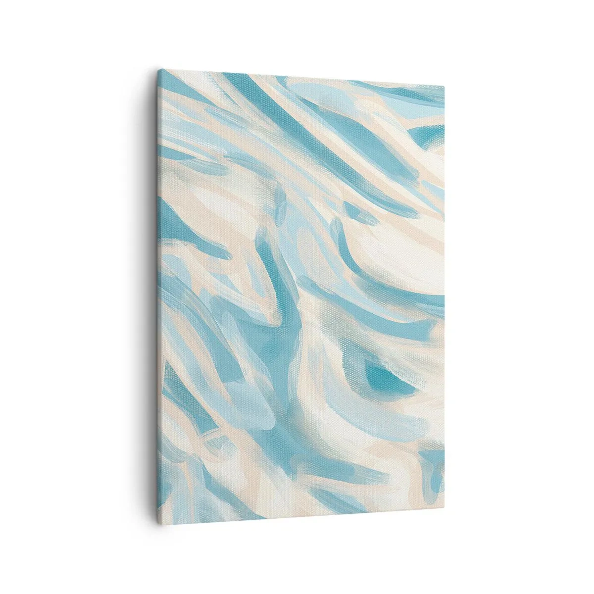 Quadro su tela - Stampe su Tela - Striature blu astratte su uno sfondo chiaro - 50x70cm - Brezze primaverili - Decorazione murale moderna per soggiorno e camera da letto ARTTOR